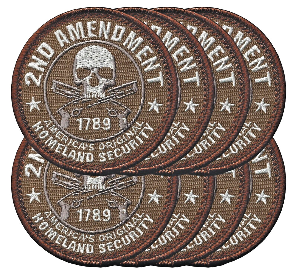 2nd Amendment Patch Desert Tan Iron On (8 Pack)