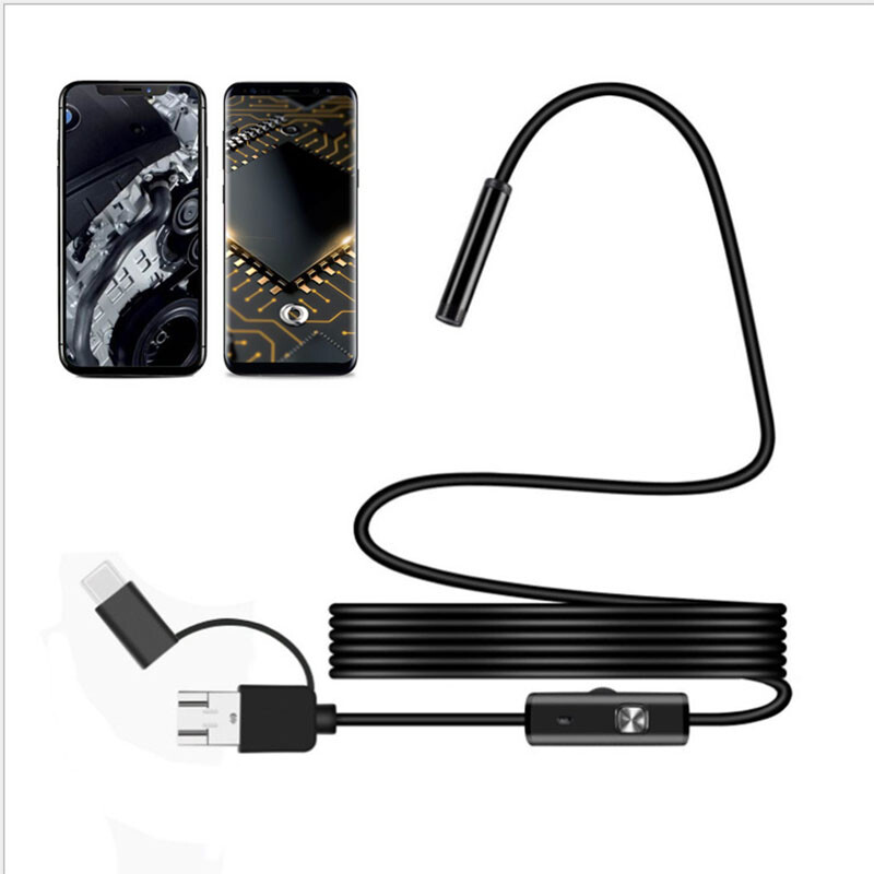 3in1 Micro USB Type C Android Endoscope 7mm Snake Borescope Inspection Camera US