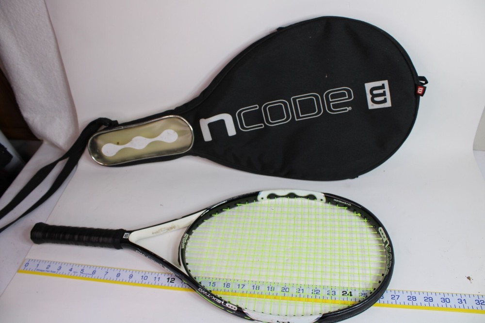 Wilson N Code Six-Two Tennis Racket, 4 3/8, black white