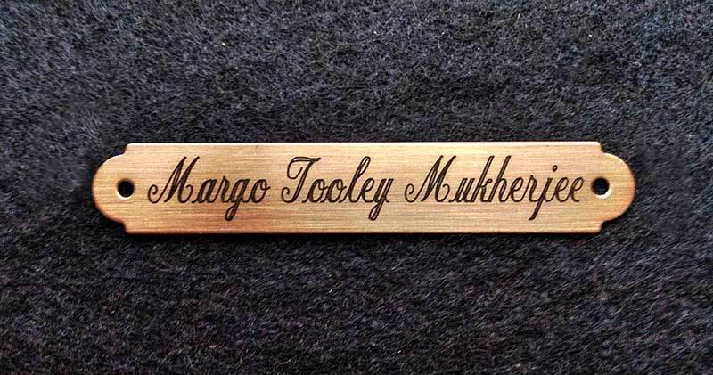 SADDLE PLATE 2 1/2" x 3/8" Custom Engraved Solid Brass Bridle or Brow