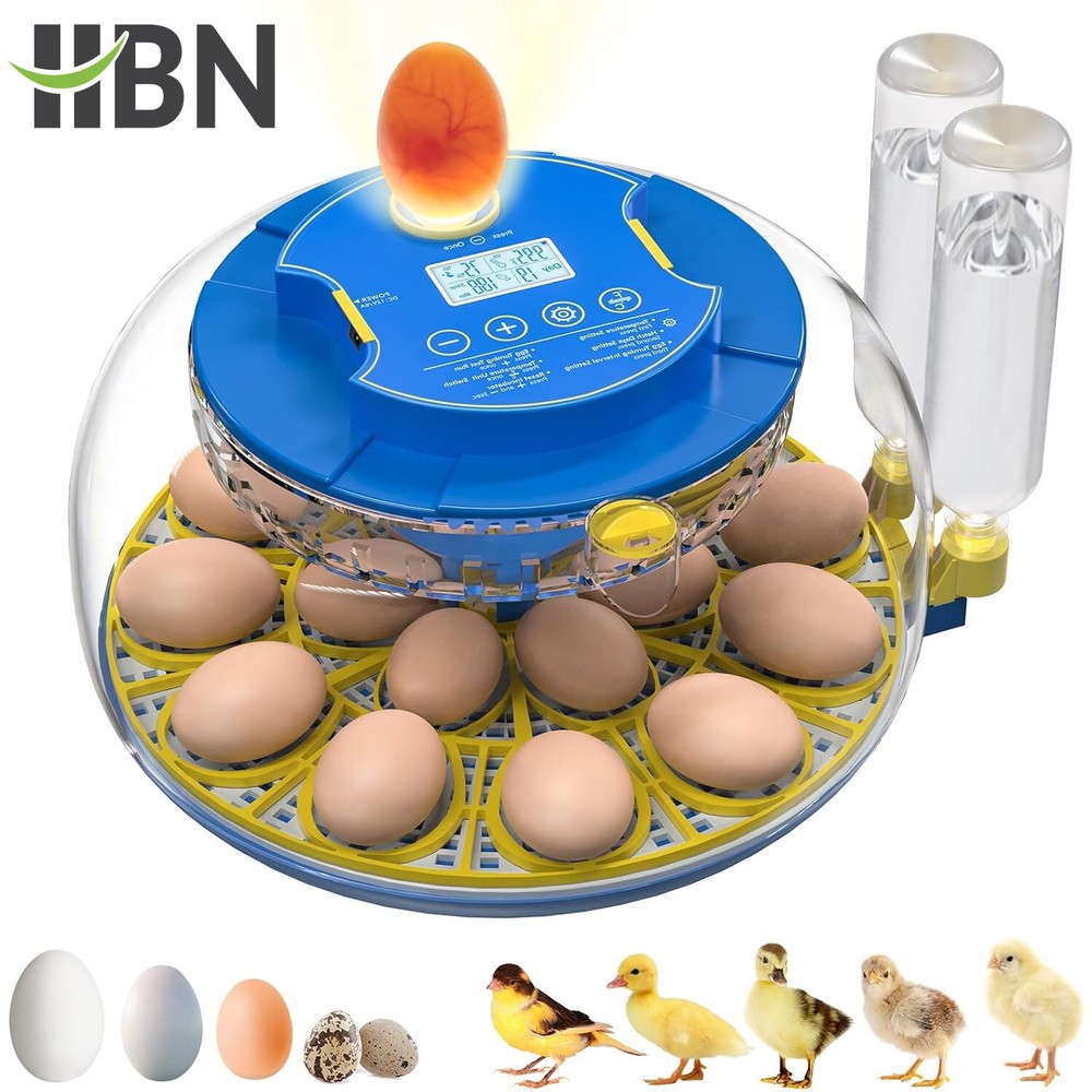 HBN 18 Egg Incubator with Temperature Control, Automatic Egg Turning & Humidity