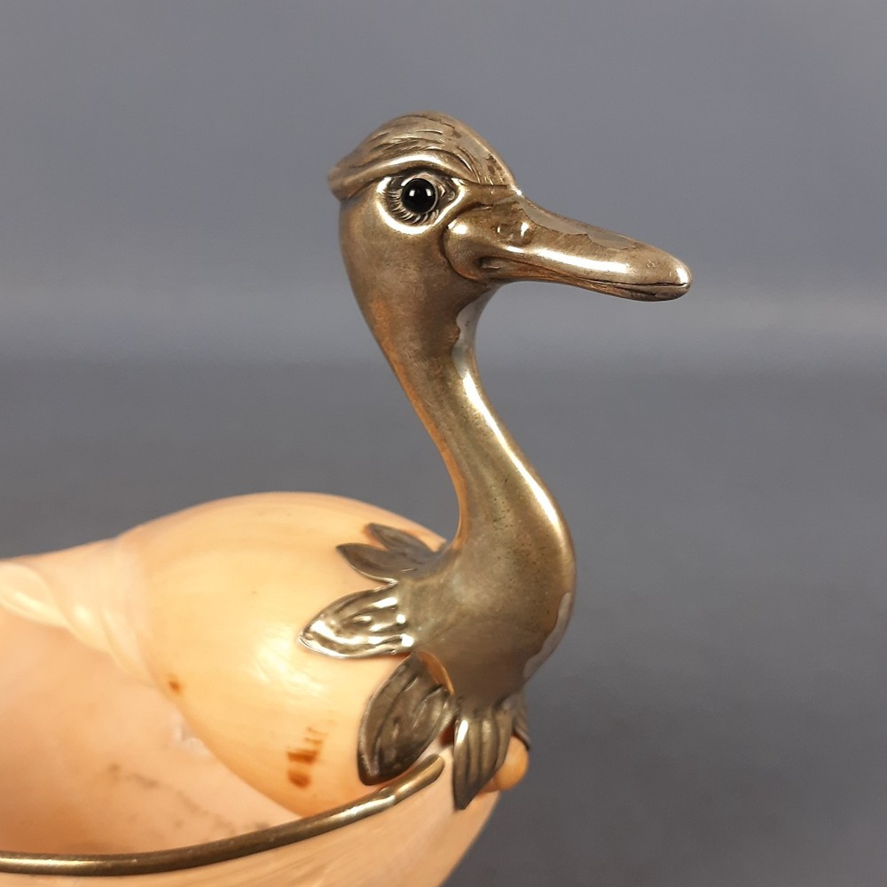 Duck Binazzi Sculpture 925 Silver Solid Shell Rare 333g Vintage 1970