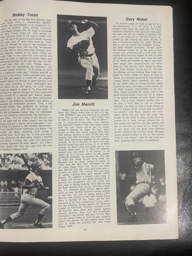 1970 World Series program Unscored From Cincinnati.