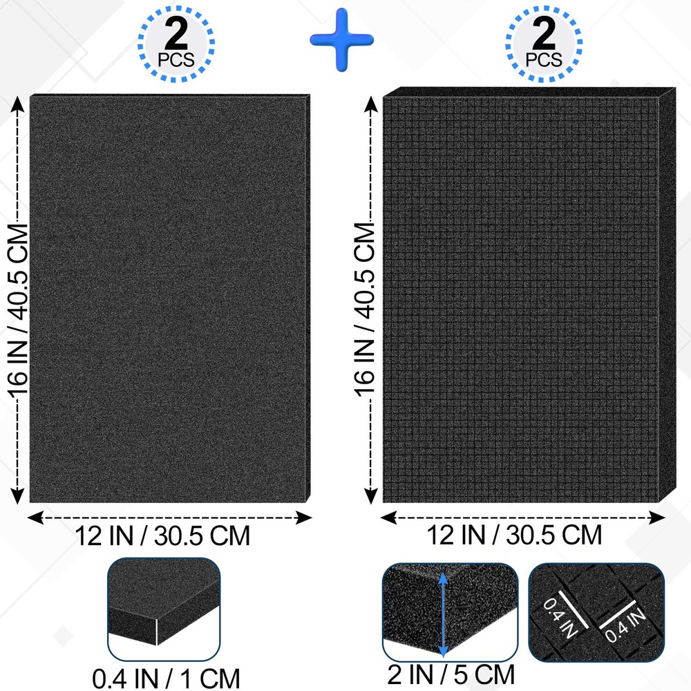4 Pcs Pick and Pluck Foam Sheets 2 Size Polyurethane Pick Apart Foam Inserts ...