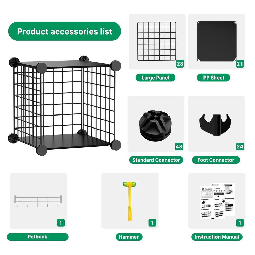 Kiivoena Wire Cube Storage Organizer, 12-14 Cubes, Sturdy, DIY, Multi-use