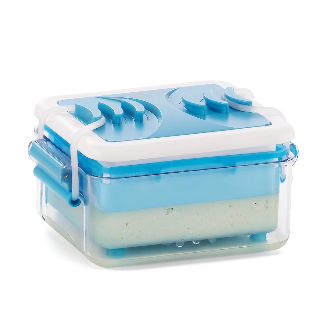 Tofu Press - Dishwasher Safe for Quickly Large, White and Blue