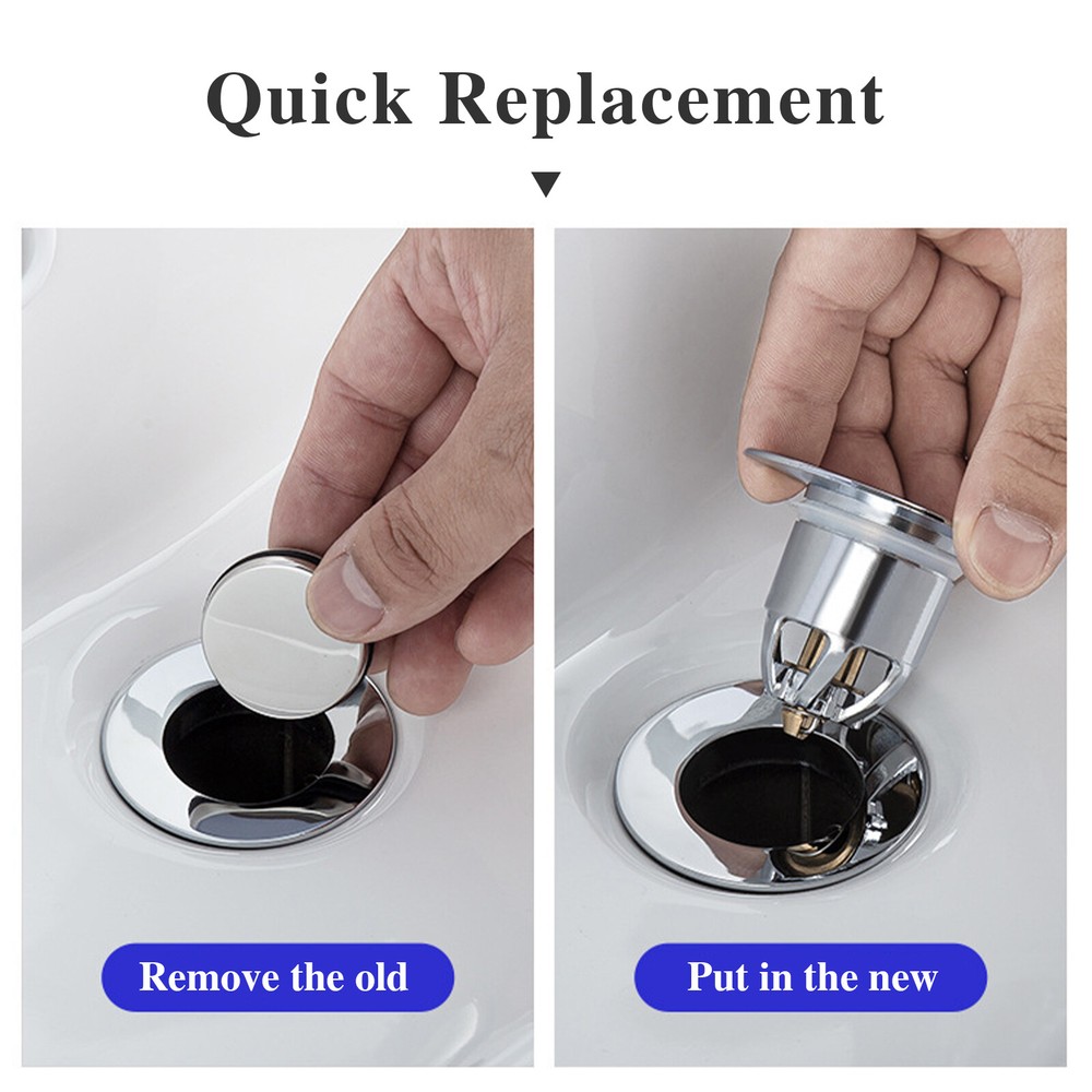 Washbasin Leaking Leak-proof Plug Electroplating Drainer Bouncing Core Push Type
