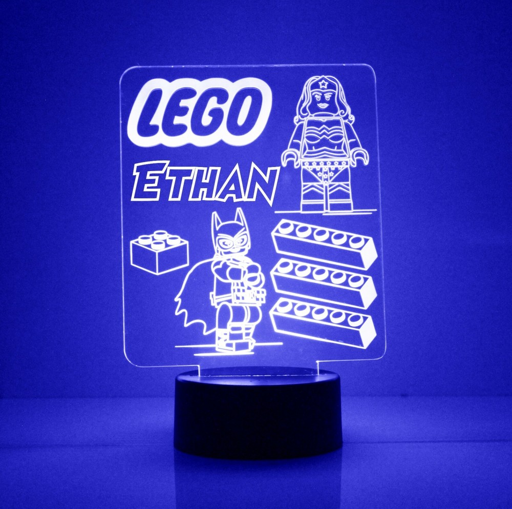 Lego DC Universe, Batman LED Night Light, with Remote Control, Engraved