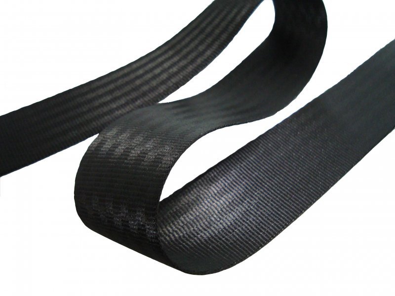 5 Yards 2" 5 cm Seat-belt Black Polyester Webbing Strap Repair 5 Panel 5000 lbs