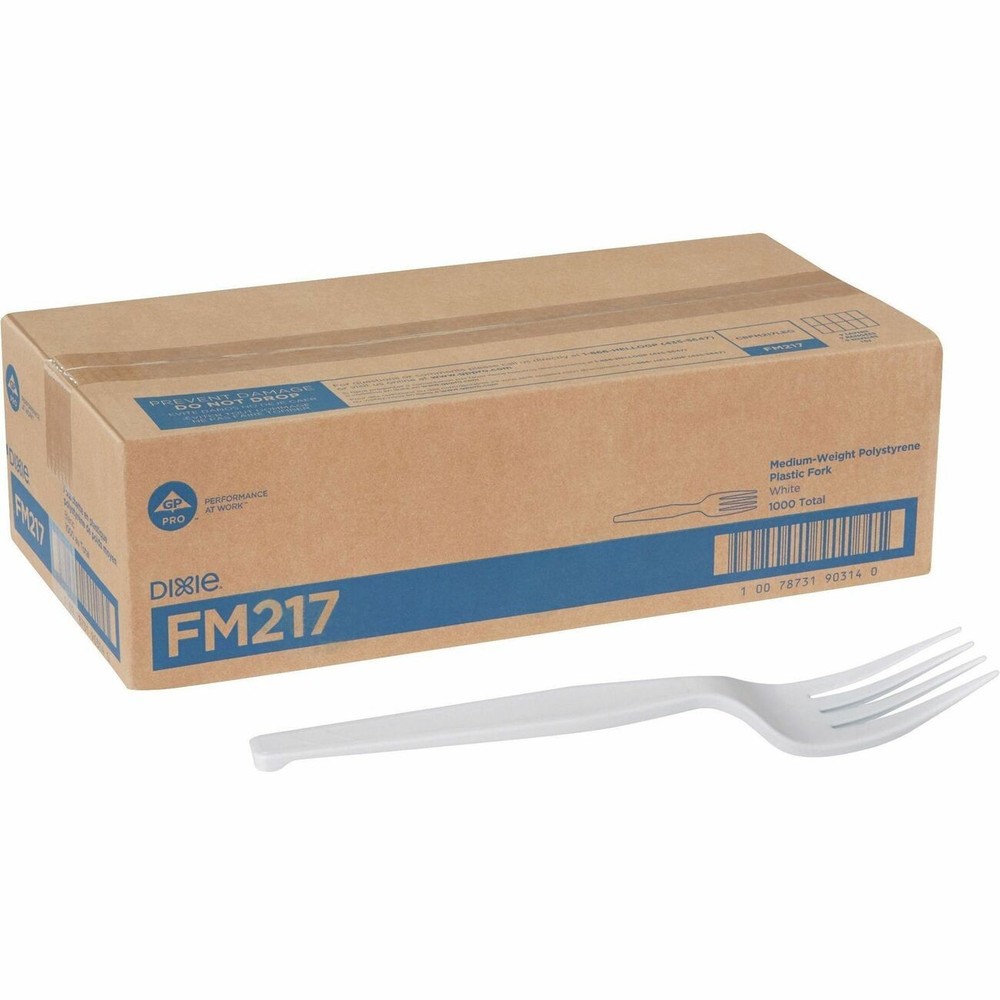 Dixie Plastic Tableware - 1000/carton - Plastic - White (FM217)