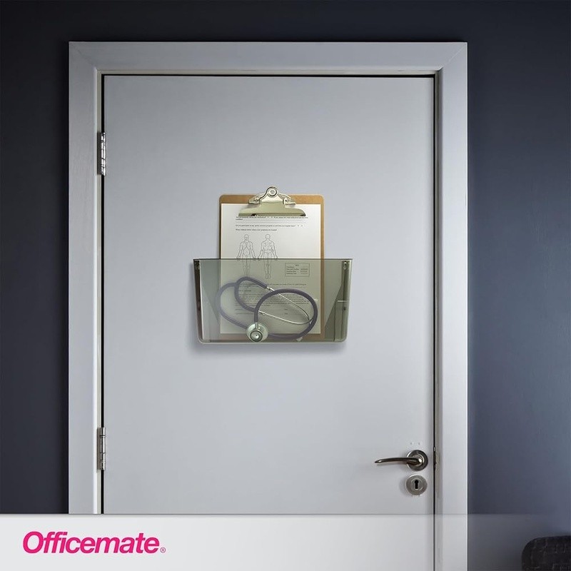 Wall Mount Plastic File Organizer Storage Rack Letters Documents Clear Design US