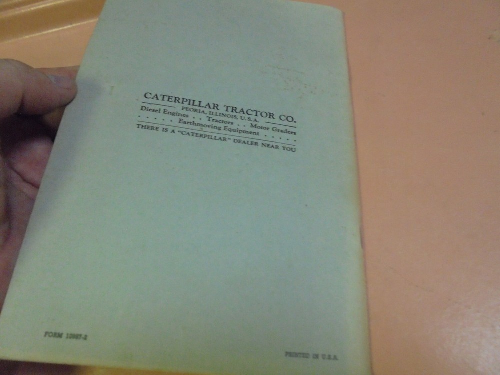 Vintage 1952 Operating Instructions for Caterpillar No. 80 Scraper