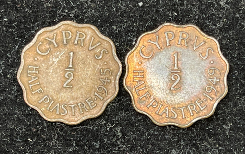 Early Cyprus 2 Coins lot