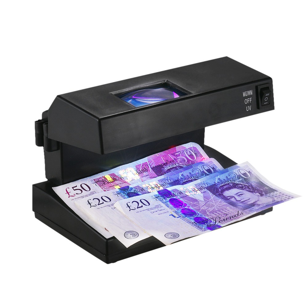 Desktop Counterfeit Bill Detector UV & Watermark Detection With Magnifier E7G9