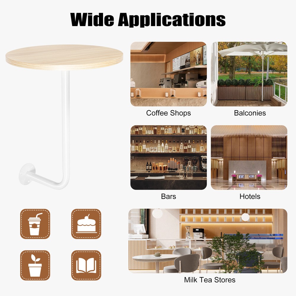 Wall-Mounted Round Table for Coffee Shops and Milk Tea Stores
