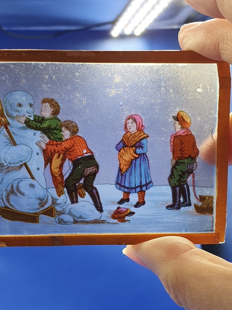 5 Vintage Glass Panoramic Magic Lantern Slides