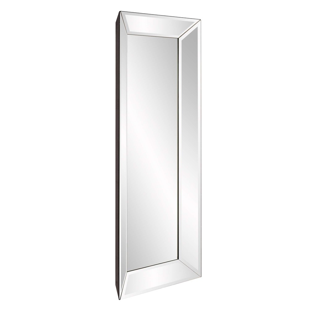 Howard Elliott Vogue Inward Rectangular Hanging Wall Mirror, Large Silver