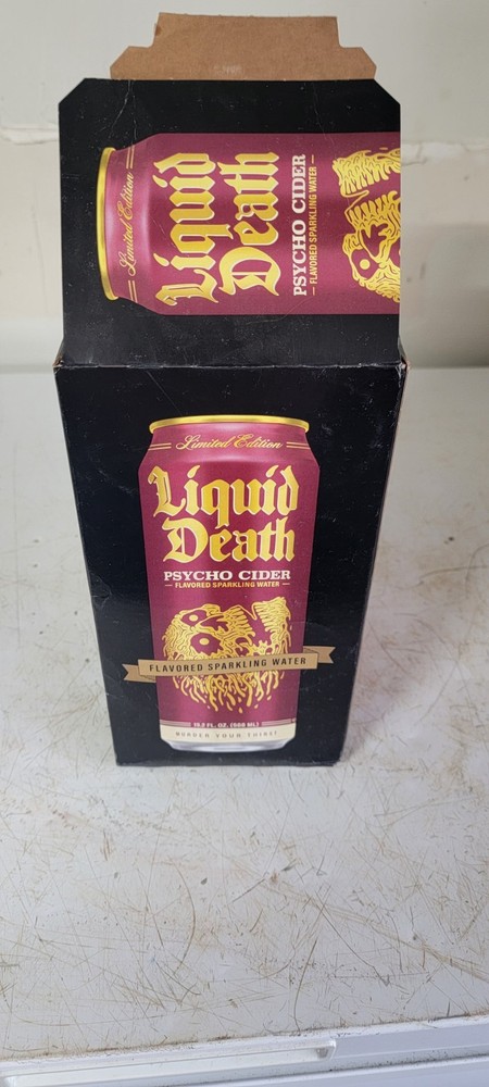Liquid Death Psycho Cider Sparkling Water 12 oz Fall Release EMPTY BOX