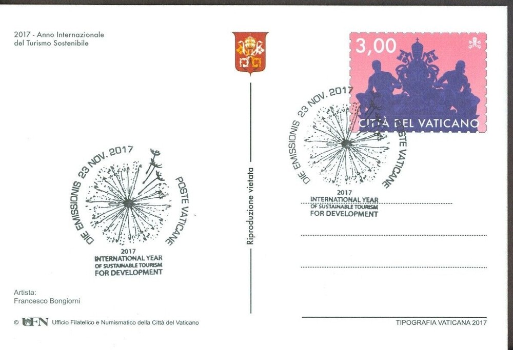 VATICAN - 2017 Tourism INTER POSTALI - VF FDC
