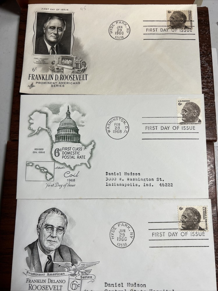 Franklin D Roosevelt 1966 6c 1ST Day Issue 3 Different Covers FD1010