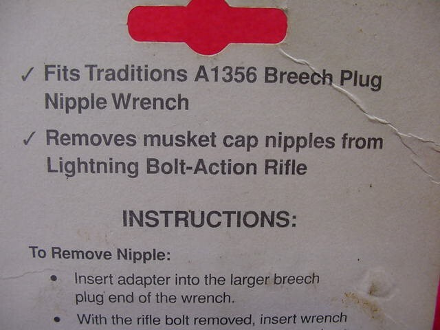 Traditions- #A1405- Lighting Fire System Wrench Adapter- New !