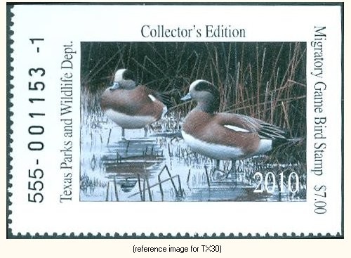 HALFPRICEDUCK Texas Duck Stamp 2010 ($7.00)