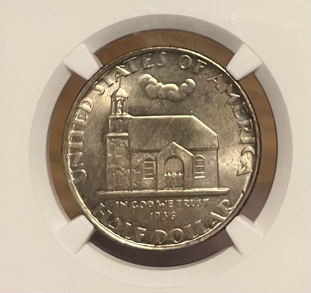 1936 NGC MS65 Delaware Commemorative Half Dollar