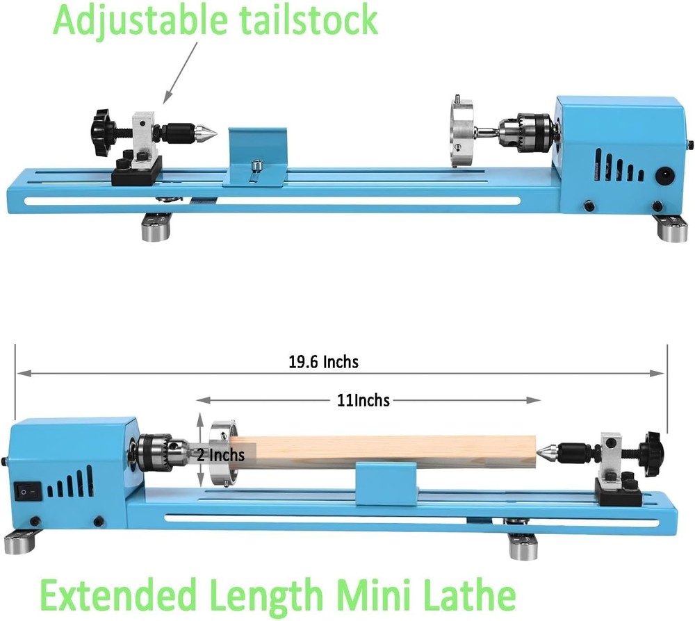Mini Wood Lathe Machine Multi-Purpose Upgraded And Lengthened Processing