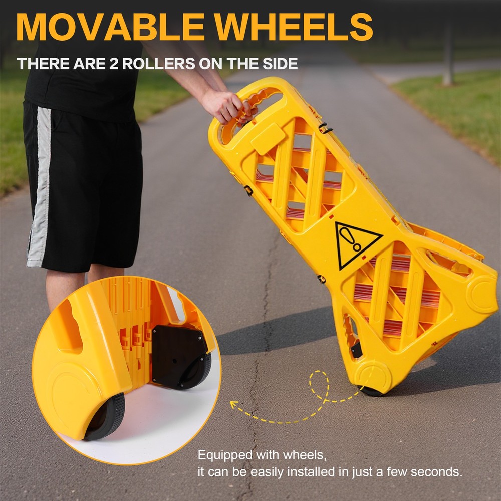 Extendable Safety Barriers 13 Foot Expandable Mobile Barricade System Folding