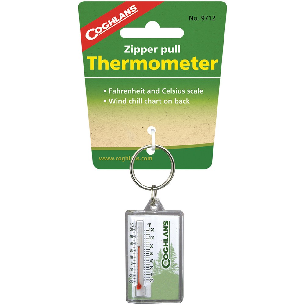 Coghlan's Zipper Pull Thermometer Keychain, Windchill Chart Survival Camping Aid