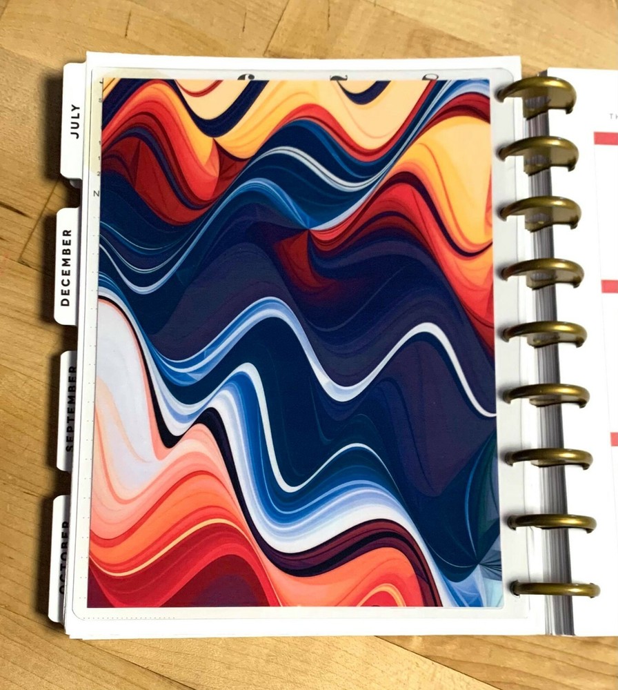 Wavy Layers Two Sided Dashboard for use with a Classic Happy Planner