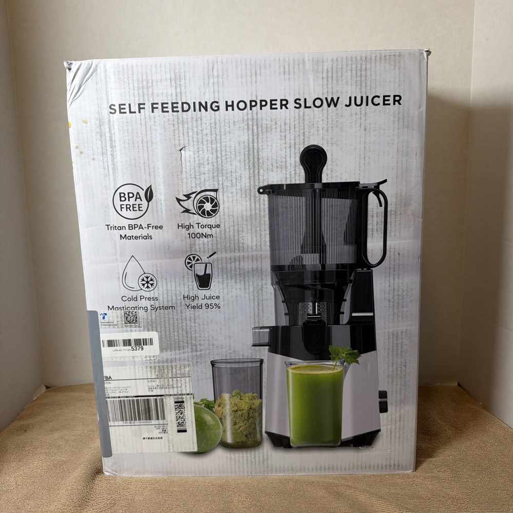 Slow Feeding Hopper Slow Juicer, Open Box, Works