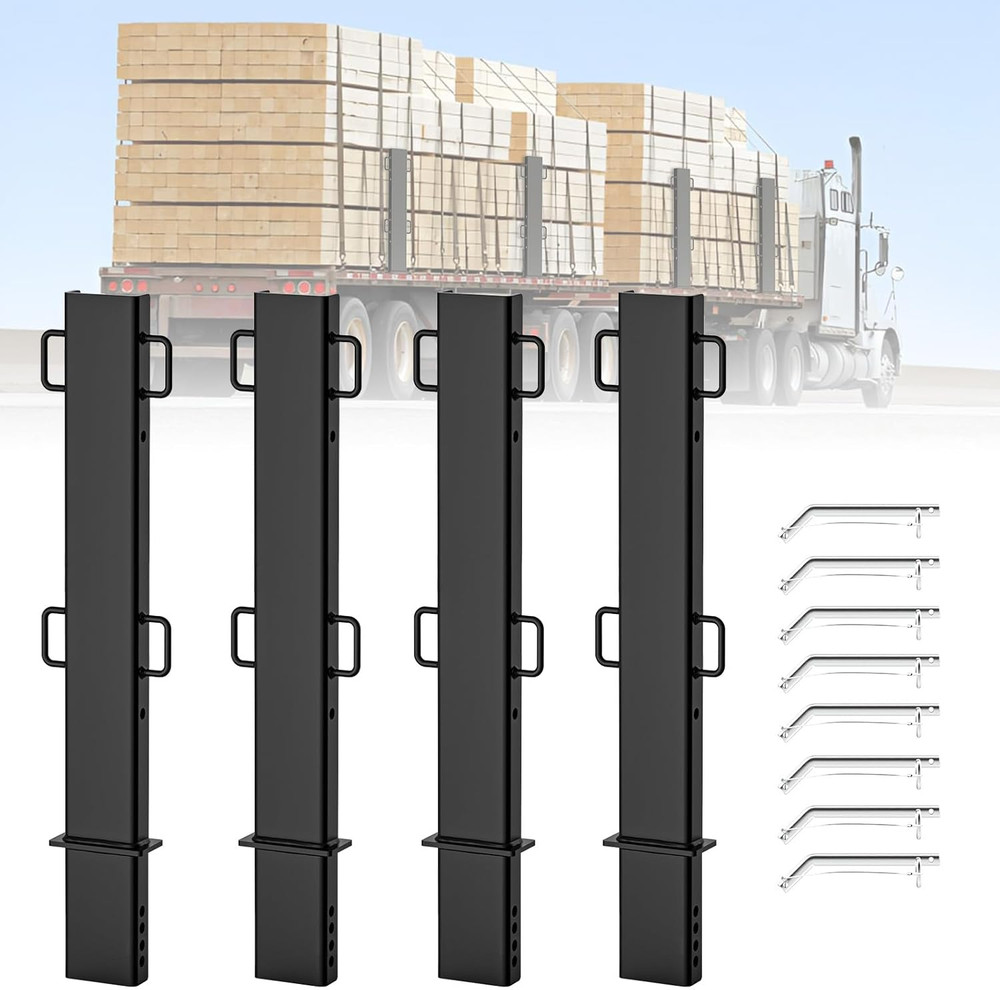 30" Adjustable Heavy Duty C Channel Pipe Stakes - 4 Pack for Trailers