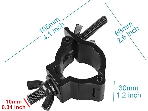 10 Pack DJ Lighting Mount Clamp Black