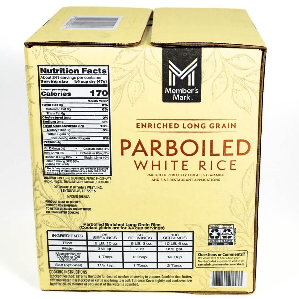 Member's Mark Parboiled White Rice, 25 lbs.