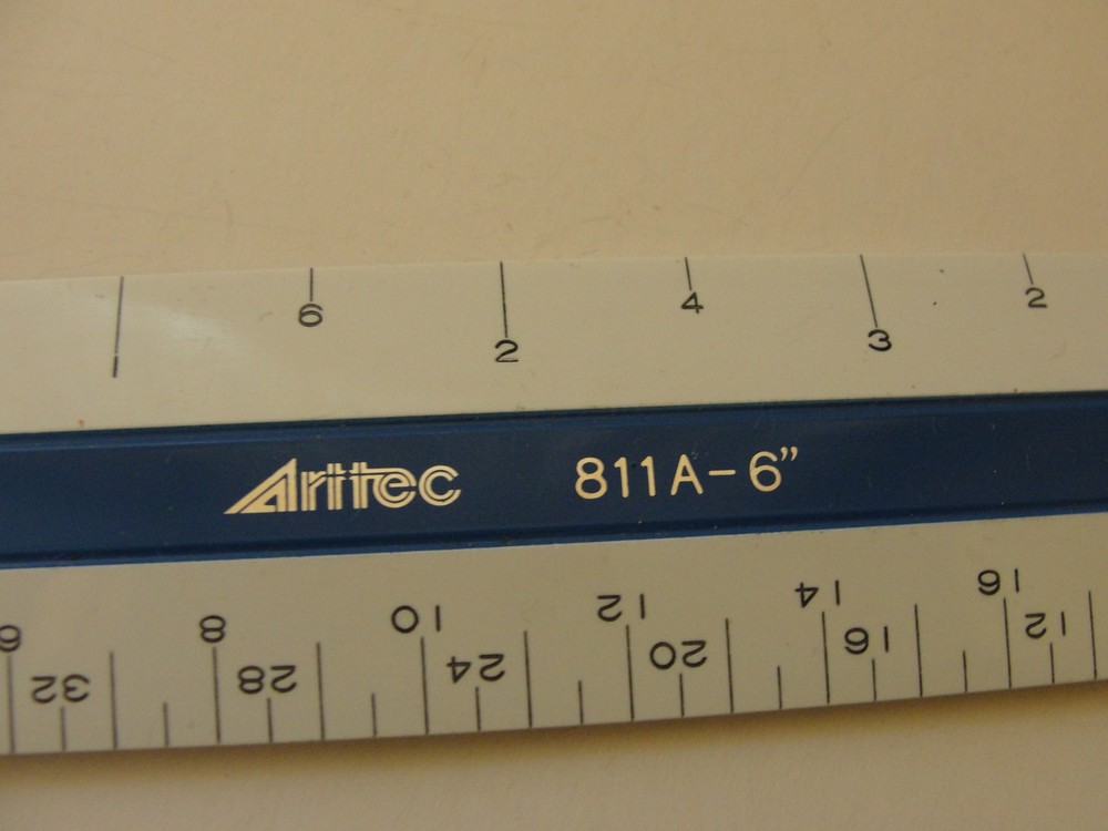 Vintage Arttec No. 811A 6" Plastic Drafting Ruler