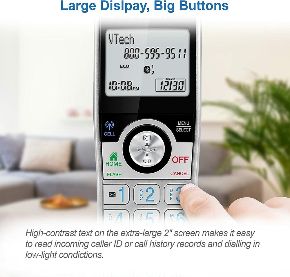 VTech Cordless Phone Answering Machine Bluetooth 4 Handset Super Long Range