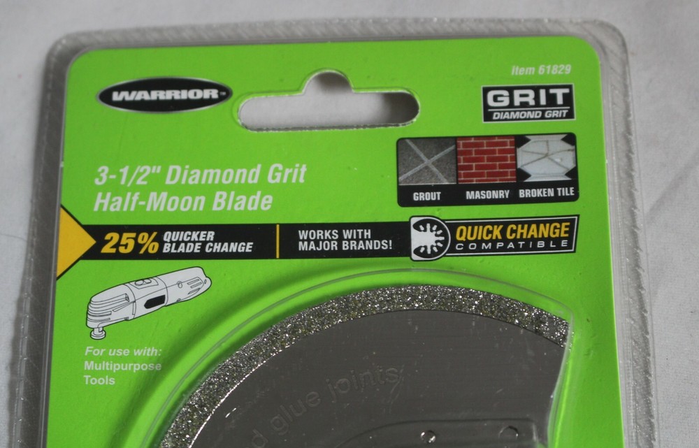 Warrior 3-1/2” Diamond Grit Half-Moon Blade # 61829 Multi-Tool Grinding Blade NE