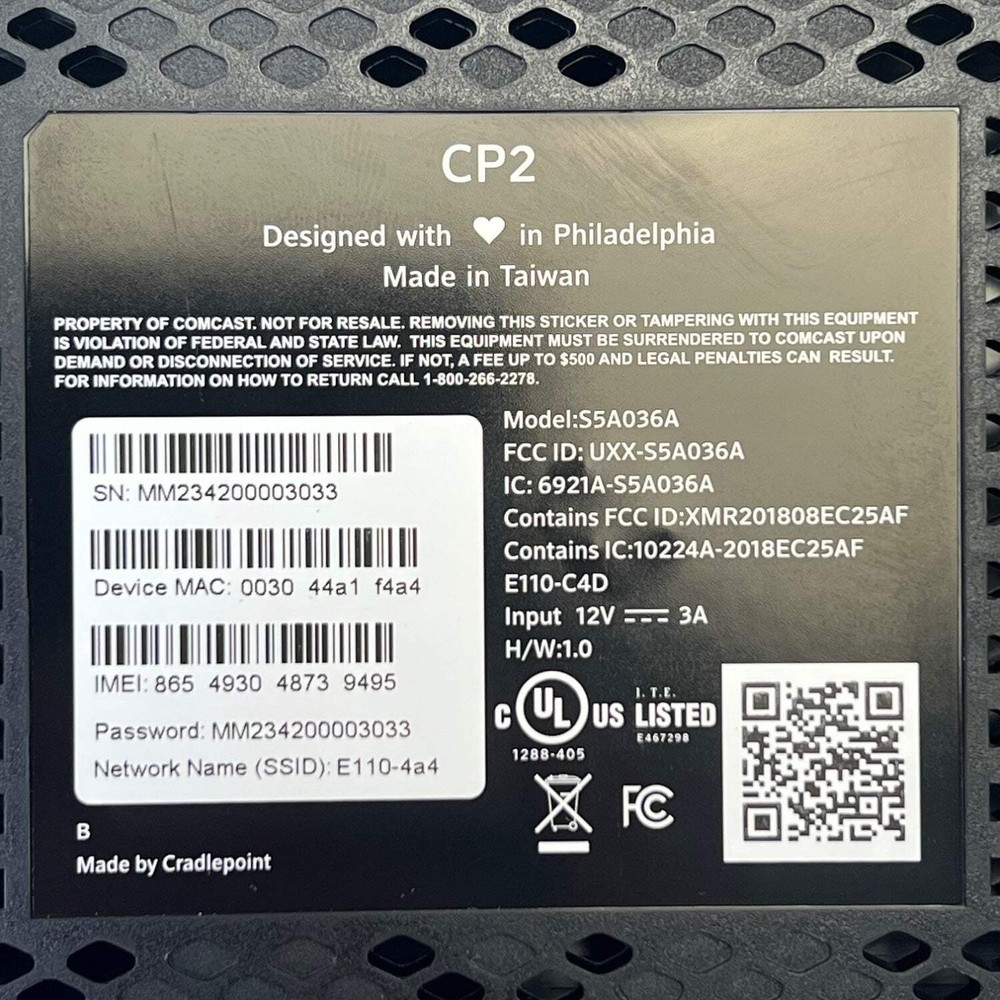 Cradlepoint CP2 E110-C4D Router S5A036A