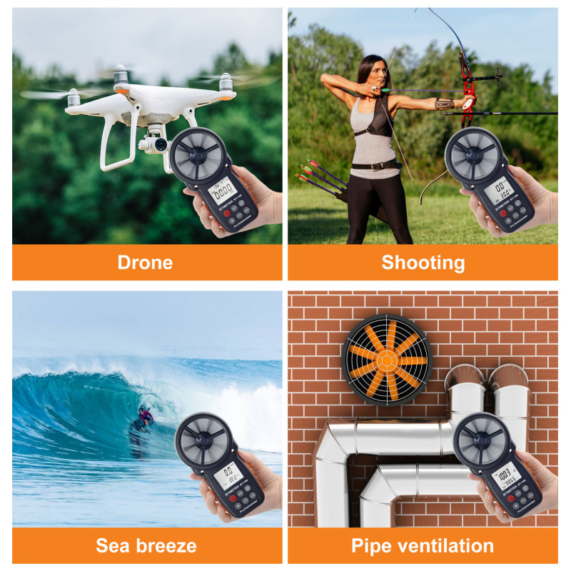 BT-100 Digital Anemometer Handheld Wind Speed Meter Measuring Wind Speed