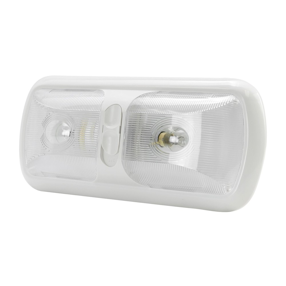 NEW RV Incandescent Double Dome Clear Interior Ceiling Light Boat Camper Trailer