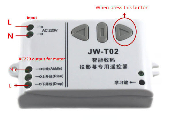 Motorised Projector Screen Control unit Curtain Blind Projector Remote contol RF