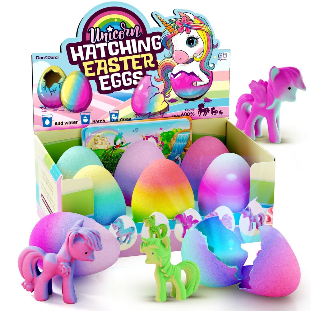 Dan&Darci Unicorn Hatching Surprise Eggs for Kids - Easter Medium,