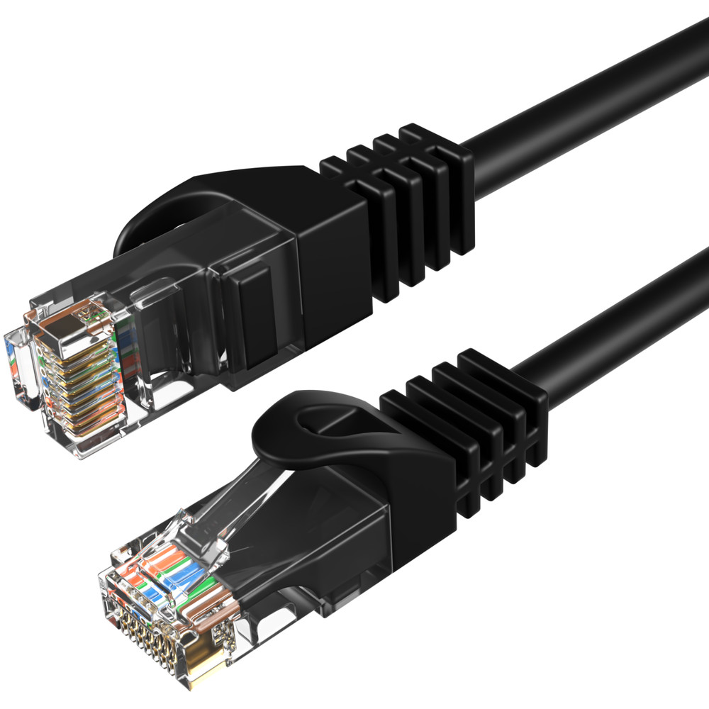 Cat5e Ethernet Patch Cord LAN Network Cable RJ45 UTP 1.5FT – 20FT Pack Lot Black