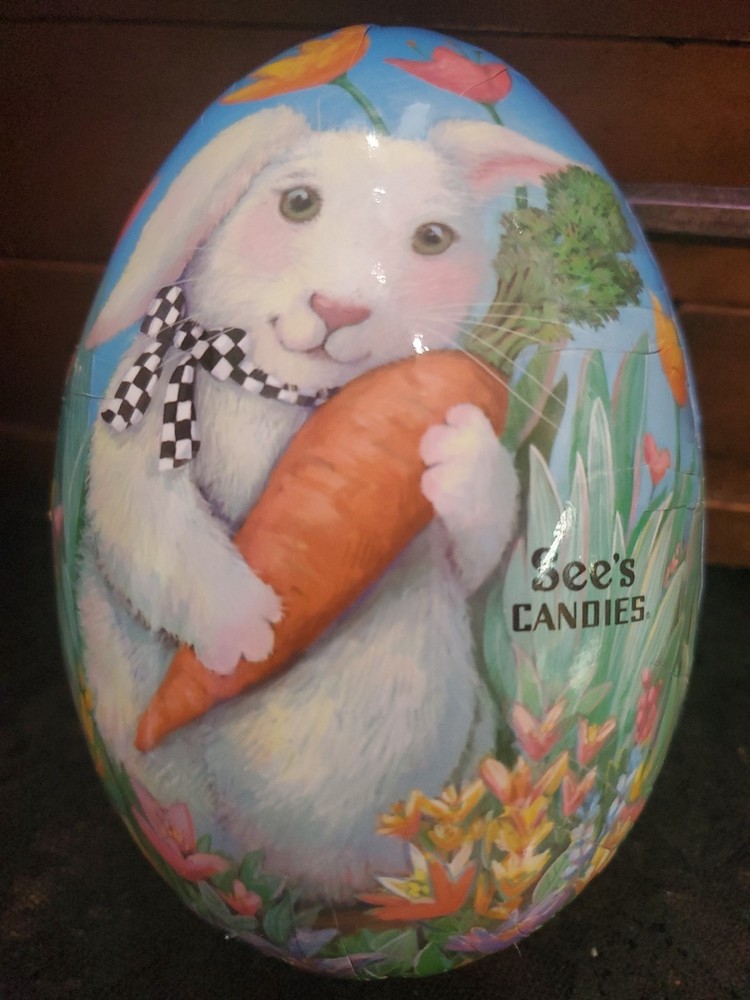 SEE'S CANDY Paper Mache Easter Egg Candy Container DZ432
