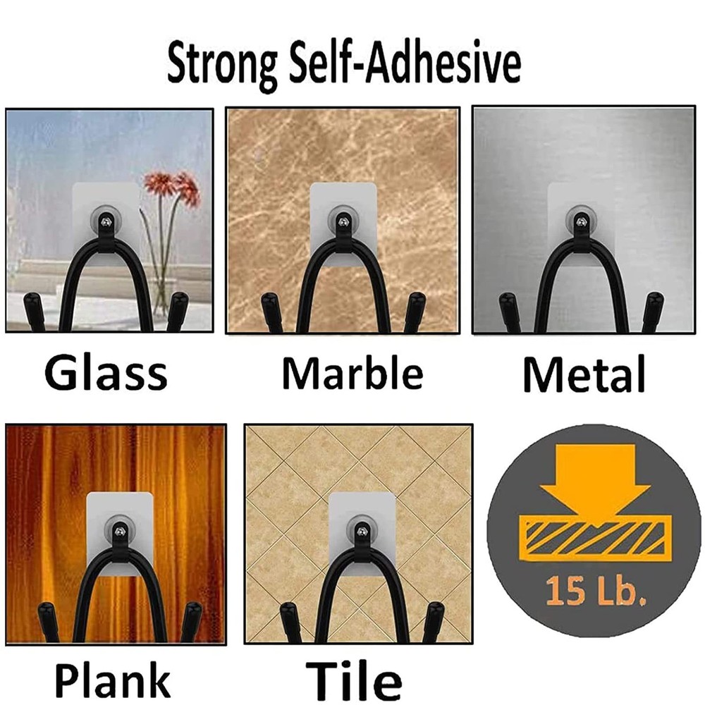 Universal Adhesive Game Controller Organizer Wall Mount and Clip for Black