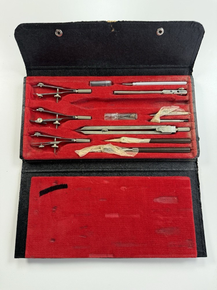 Vintage Drafting Tool Set 7443, Germany, Missing 1 Piece, used.