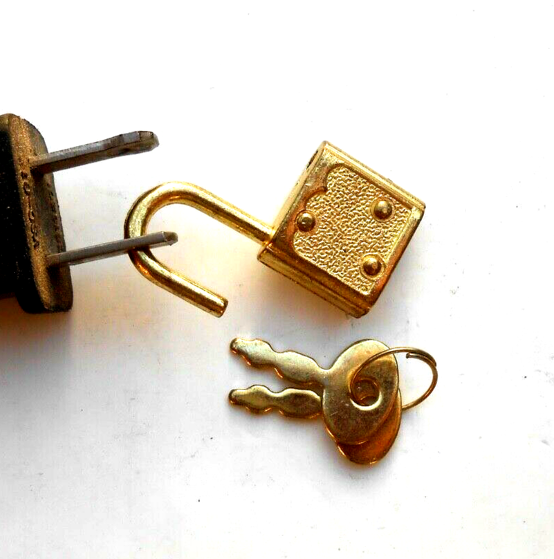 2 Small Metal Padlock Mini Tiny Box Lock with 4 same Keys