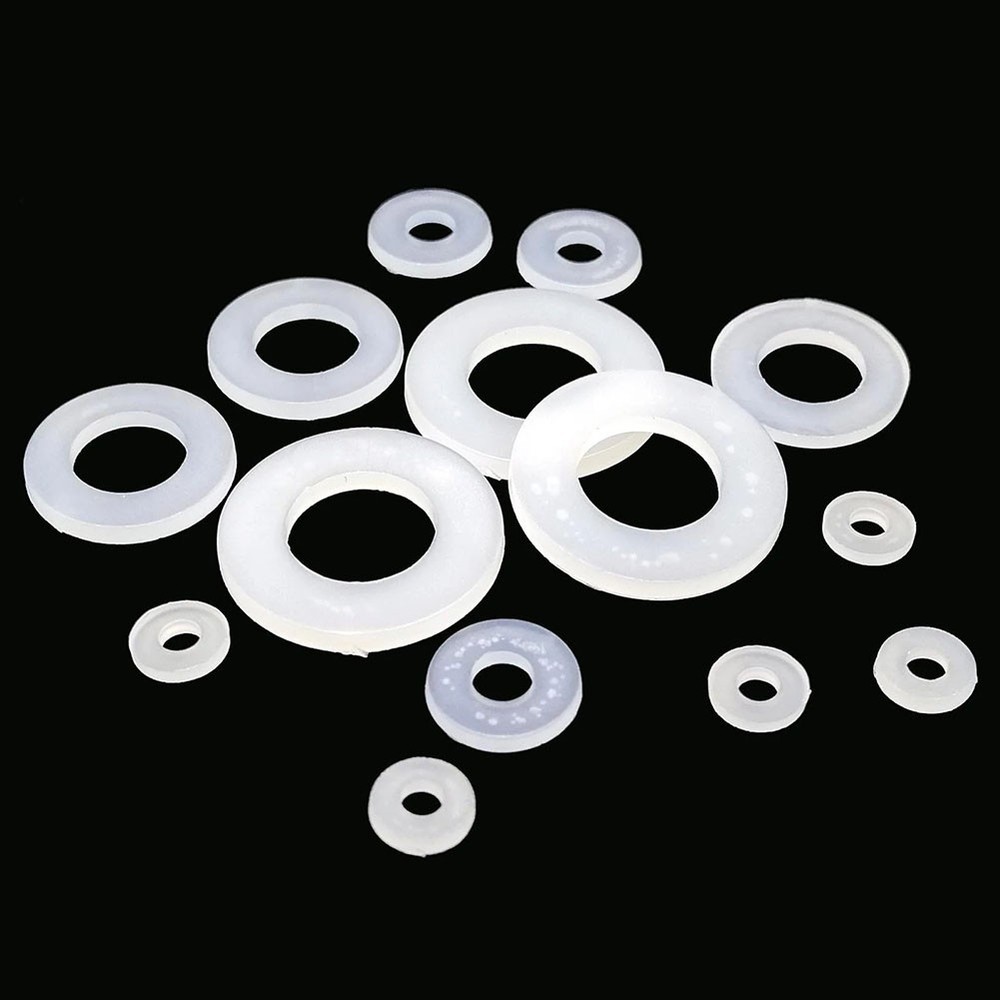 White Nylon Washer Assortment 500PCS Bagged Pack for Various Applications