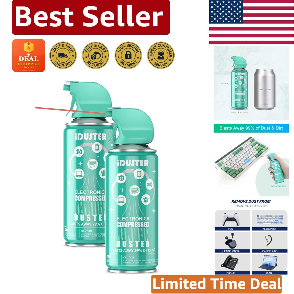 Compressed Canned Air Duster for Computer - Disposable Electronic Keyboard Cl...